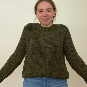 Green knit sweater